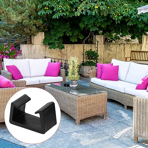 PATIKIL Patio Furniture Clips, 8 Pack 59mm Dia Sofa Rattan Furniture Clamps Wicker Fixed Connection Chair Fasteners for Outdoor Garden, Black