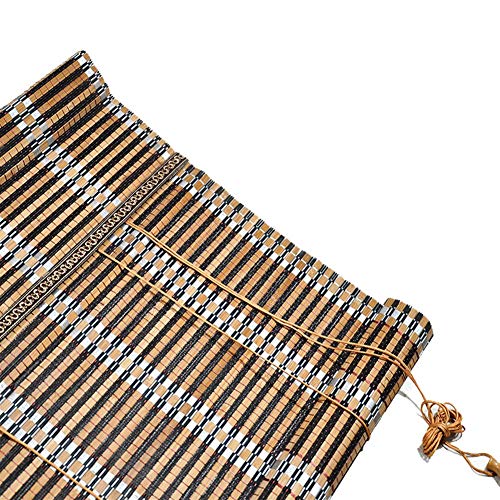 LJA Outdoor Carbonized Bamboo Roller Blind Greenhouse Shutters, Sunscreen UV Protection, Indoor Outdoor Patio Gazebo Pergola Porch Garden Awnings