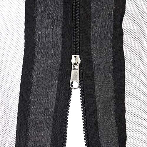 Relaxdays Mosquito Net For 3 x 3 m Pavilion, 2 Panels, With Zipper, Hook & Loop Fastener, 12 m XL Bug Netting, Black