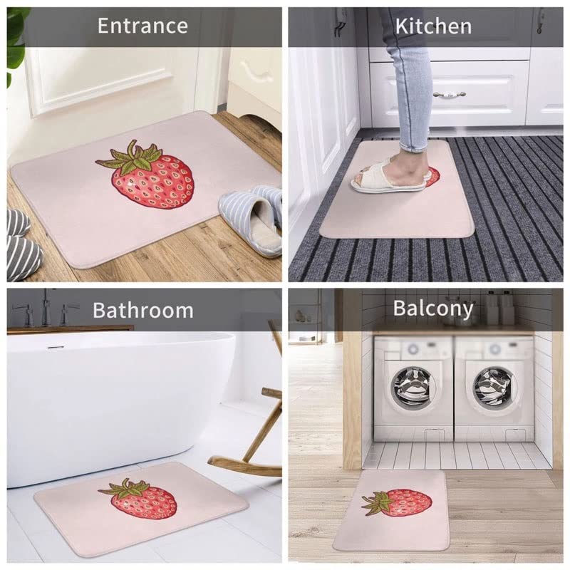 N/A Strawberry Fields Polyester Doormat Rug Carpet Mat Footpad Non-slip Sand Scraping Entrance Kitchen Bedroom Balcony (Color : D, Size : 40x60cm