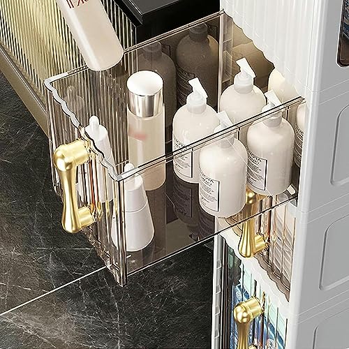 OPSREY Slim Bathroom Storage Cabinet Free Standing Toilet Paper Holder Waterproof Toilet Paper Storage Organizer Narrow Storage Cabinet For Skinn