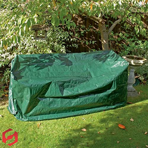SUL 3 Seat Garden Seat Chair Bench Cover Waterproof Cover for Garden Furniture with Corner Eyelets N Securing Rope Outdoor Sofa Cover - Suitable