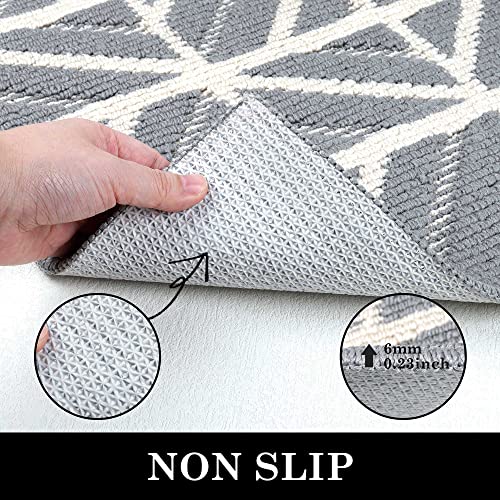 comfoyar Dirt Trapper Door Mats Indoor, Non Slip Machine Washable Entrance Rug, Super Absorbent Low Profile Floor mat for Dog Muddy Paws, Front D