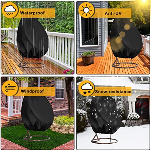 Egg Chair Covers Waterproof Heavy Duty ,420D Oxford Fabric Outdoor Hanging Egg Chair Covers Waterproof Anti-dust,Garden Wicker Swing Chair Cover