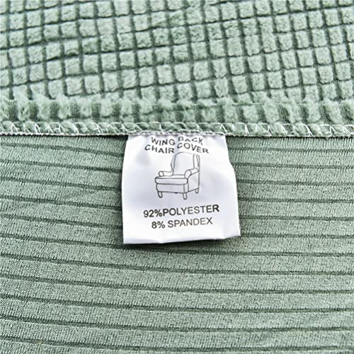 Highdi Wingback Chair Covers 2 Piece Stretch Wing Chair Slipcover, Solid color Jacquard Thicken Strandmon Sofa Cover Furniture Protector for Armc