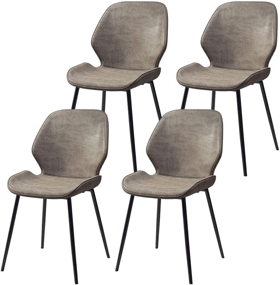 dining chair Business Dining Chairs Set Office Reception Chairs Dining Chair Kitchen Chair Set of 4, PU Leather Seat Wrought Iron Non-Slip Feet L