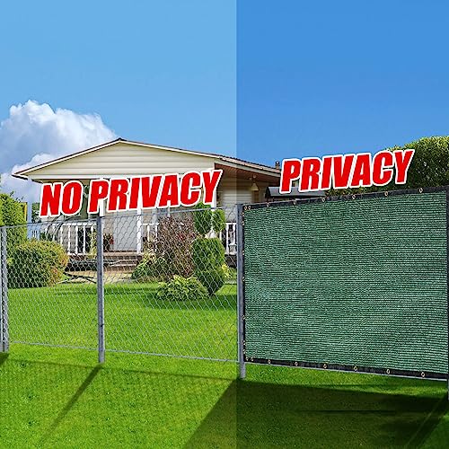 Green 6FT X 50FT Outdoor Privacy Screen Fence & Mesh Shade Net Cover, Ideal for Garden and Backyard - Enhances Privacy for Fencing & Chain Link,