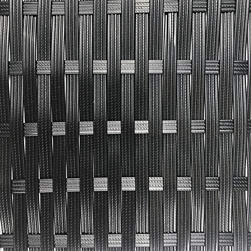 Mhome Plastic Woven Rattan Repair Material for Outdoor Garden Patio Furniture, Durable Wicker Bench Chair Table Repair Kits (Black)