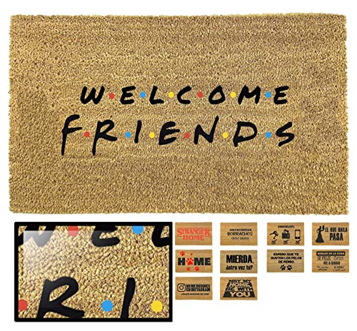 LucaHome Natural Coconut Door Mat 70 x 40 with Non-Slip Base, Coconut Door Mat Funny Lemonade, Absorbent Door Mat Entrance Home, Ideal for Outdoo