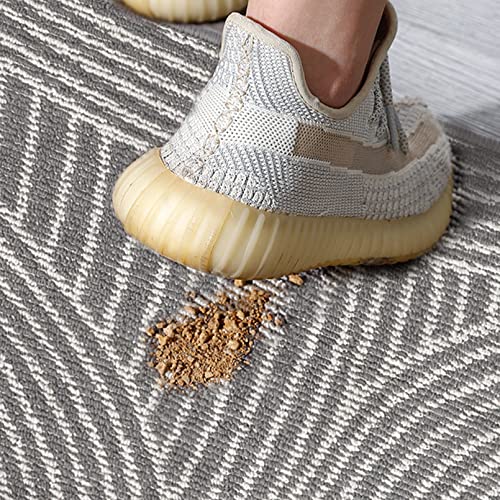 comfoyar Indoor Door Mat Dirt Trapper Absorbent Entrance Rug Non Slip Rubber Backed Machine Washable Floor Mat Front Low Profile Doormat for Indo