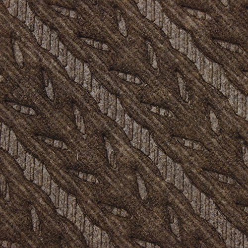 JVL Knit Design Scraper Cable Door Mat, Brown, 45 x 75 cm