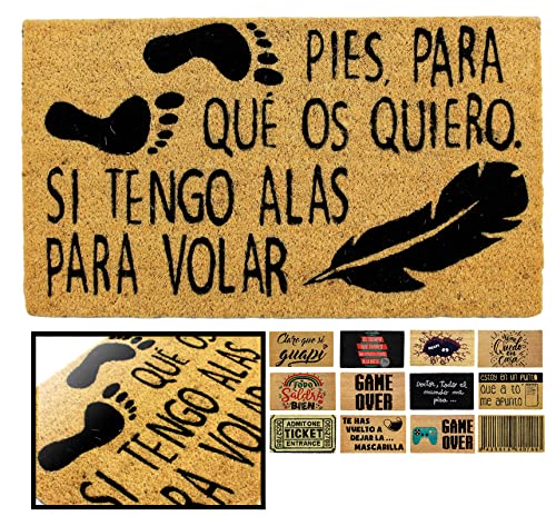 LucaHome Natural Coconut Door Mat 70 x 40 with Non-Slip Base, Coconut Door Mat Funny Lemonade, Absorbent Door Mat Entrance Home, Ideal for Outdoo