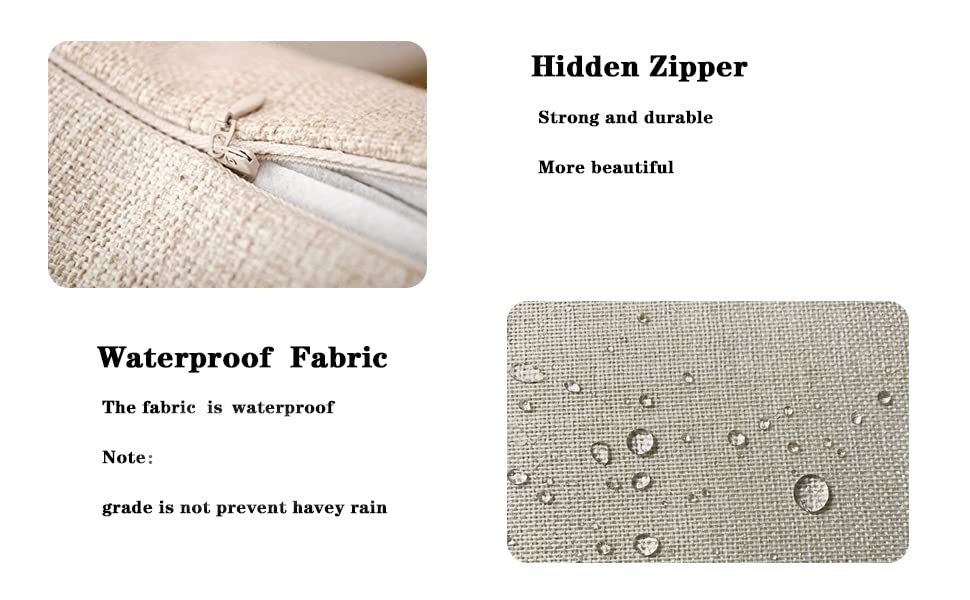 KUNQIAN Cushion Covers Waterproof Blue Brown Flower Double-Sided Pattern Throw Pillow Cover Set of 4 18x18 inch Home Decorative for Patio Furnitu