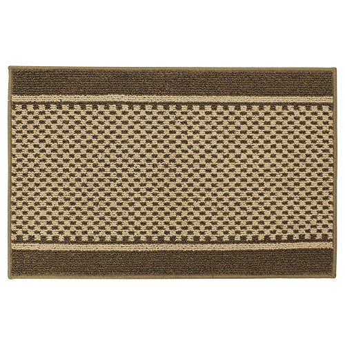 JVL Bologna Backed Machine Washable Entrance Runner Mat, Polypropylene/Latex, Brown/Beige, 150 x 57 x 1.2 cm