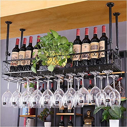 Ceiling Wine Rack Vintage Wrought Iron Wine Rack Glass Wine Glass Holder Household Goblet Holder Metal Wine Rack - Restaurant Kitchen Bar Height