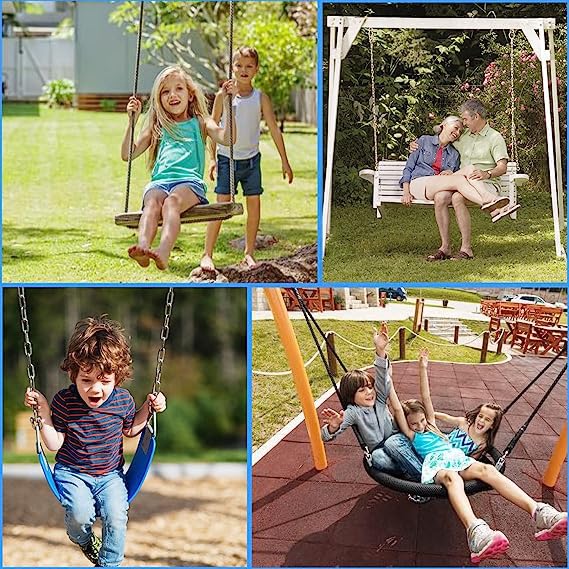 Qooloo Hanging Kit Straps, 4 pcs Swing Hanging Accessories, Swing Straps Hanging, Swing Attachment Hammock, Tree Swing Hanging with 4 D-Rings, Ho