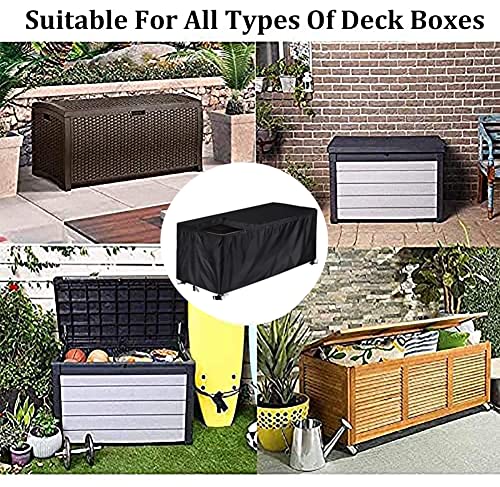 Outdoor Deck Box Cover with Zipper UCARE Waterproof Garden Storage Box Cover 420D Oxford Patio Furniture Cover Storage Container Anti-UV Protecti