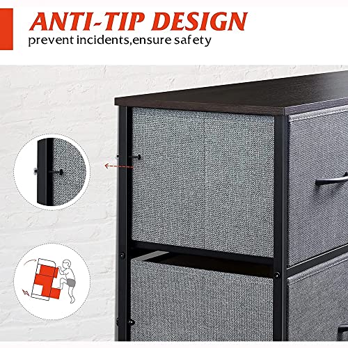 N/A 9-Drawer Dresser Fabric Storage Tower For Bedroom Nursery Entryway Closets Tall Chest Organizer Unit With Steel Frame