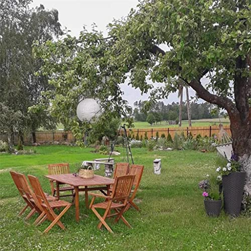 LUKEO Folding Garden Table and Chairs 5-Piece Solid Acacia Wood for Outdoor Garden Camping Patio Dining Set