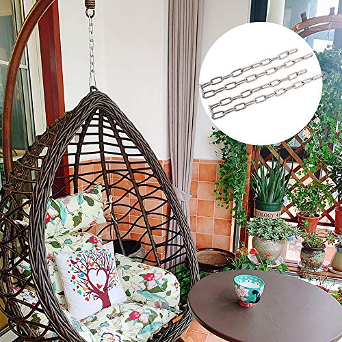 DesertBoy 2Pcs Stainless Steel Chain Heavy Duty M4 Hanging Chair Chain (0.6M/23.7Inch) with 4 Carabiners for Hanging Sandbags, Hanging Chairs, Yo