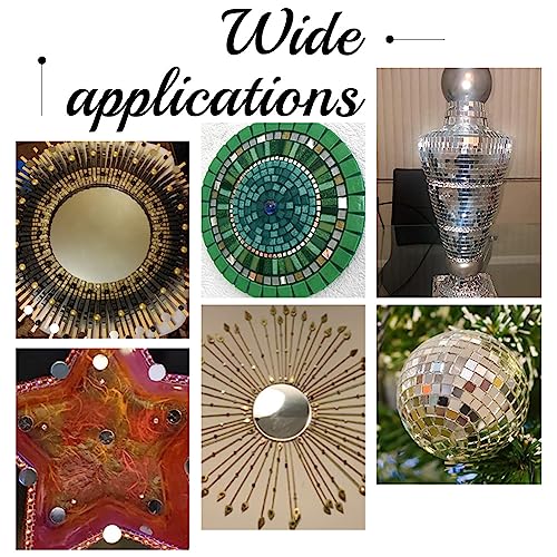 PH PandHall 120pcs Golden Round Mirrors for Crafts, 3 Sizes Self Adhesive Mirror Tiles 1~1.9 Inch Acrylic Craft Mirror Circles Small Mirror Circl