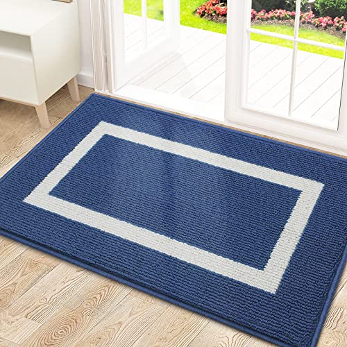 OLANLY Indoor Door Mat, 32x48, Non-Slip Absorbent Resist Dirt Entrance Rug, Machine Washable Low-Profile Inside Entry Door Rugs for Entryway, Nav