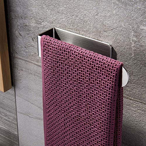 Self Adhesive Towel Holder, Stick on the Wall Hand Towel Bar for Bathroom (23cm Silver)