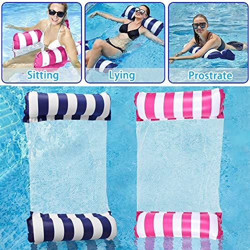 Govfrey 2 Pack Pool Inflatable Water Hammock,Pool Float for Swimming Hammock, Lilo Pool Inflatables Multi Purpose Pool Hammock Floating Beach Mat