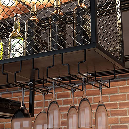 KEppd Wine Rack Wall Mounted - Ceiling Hanging Wine Glass Rack European Style Wine Bottle Holder Decoration Stemware Goblet Shelf for Bars