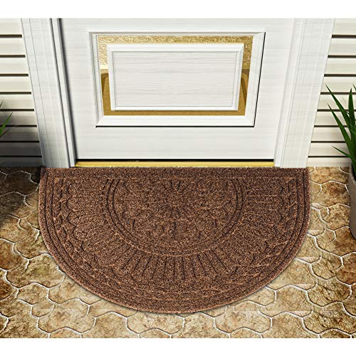 Mibao Half Round Door Mat, 24" x 36", Outdoor Door Mats, Half Round Rug, Front Door Mats Outdoor, Outdoor Welcome Mats for Front Door, Half Moon