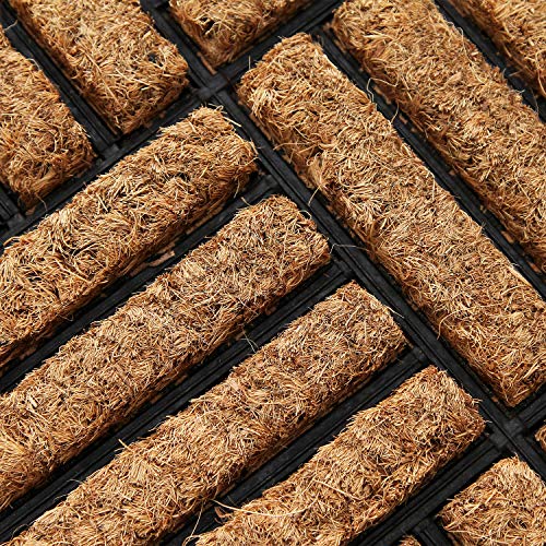 Coco & Coir Door Mat Indoor/Outdoor | 100% Natural Coir Weather Resistant Eco-friendly Entrance Mat (Shortbread)