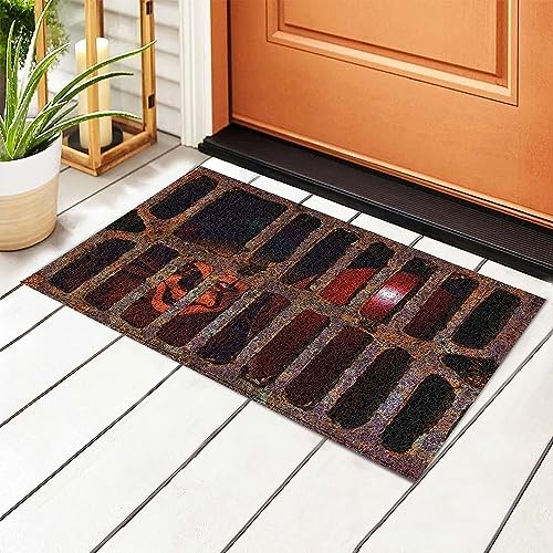Halloween 3D Illusion Clown Doormat, (15.7 "x 23.6") Halloween Clown Drain Doormat, Indoor and Outdoor Horror Movie Clown Halloween Area Carpet D