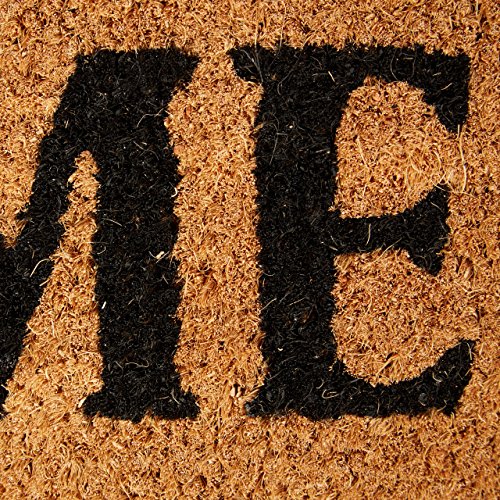 Relaxdays Narrow Coir Doormat HOME Print Anti-Slip Rubber PVC Underside Long Welcome Mat for the Balcony, Patio, Hallway, etc 1.5 x 75 x 50 cm, N