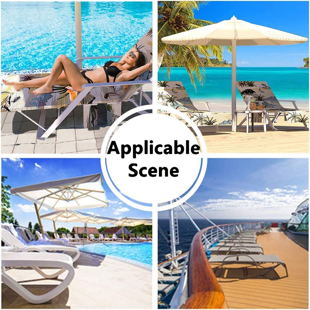 Morbuy Beach Chair Cover Towel, Solid color Striped Beach Towel Lounger Bags with Pockets Sunbed Towels Fitted Microfiber Sun Lounger Towels for