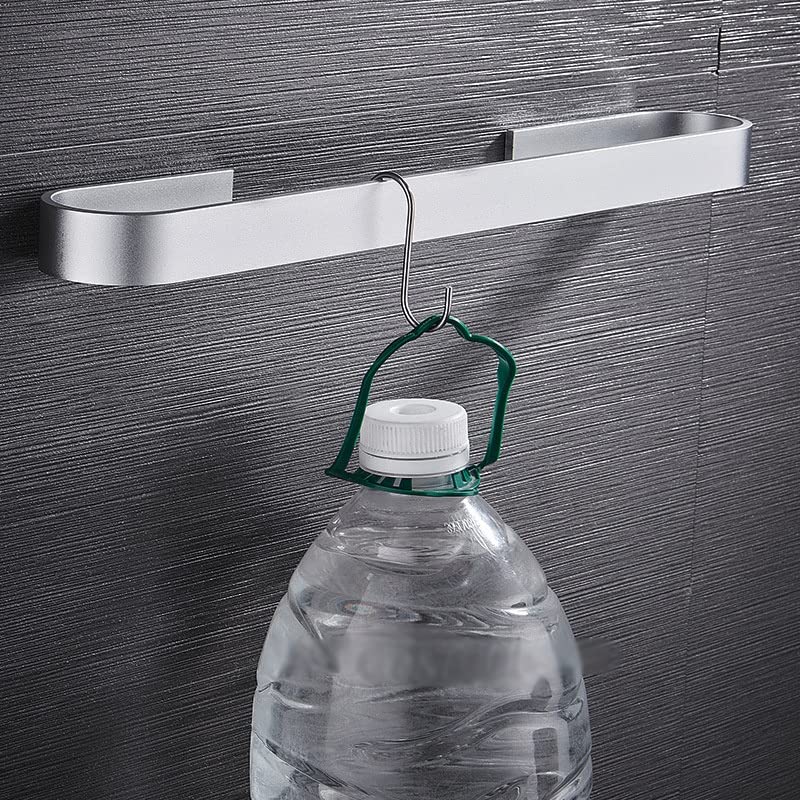 MIAOHY Towel Rail Rack Towel Holder Bathroom Towels Rack Hanger No drilling Towel Rack Bar Towel Rail (Color : Argento, Size : 25 * 7 * 3cm)