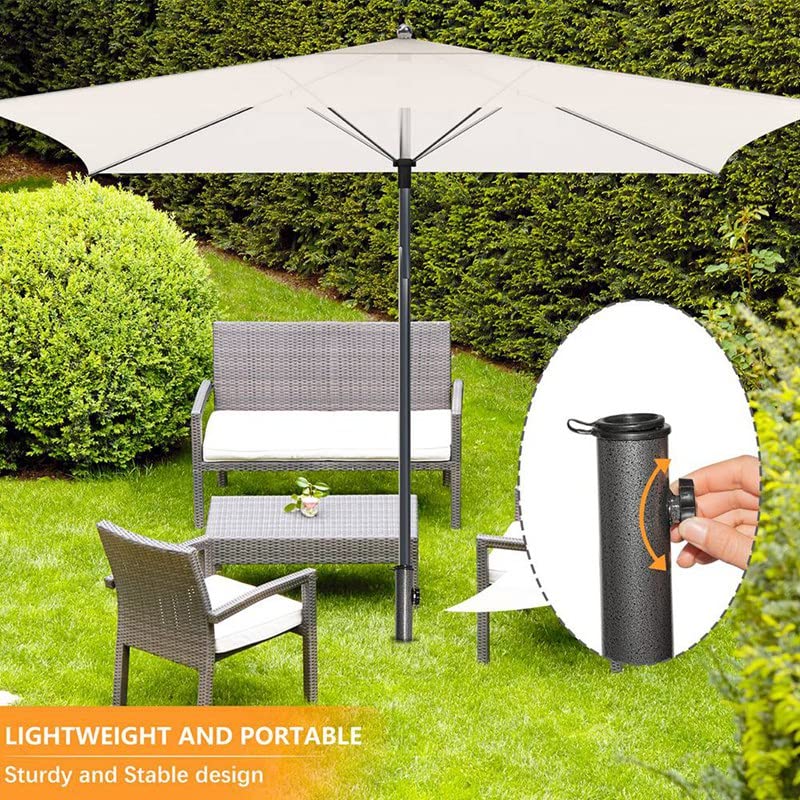 MEETOZ Heavy Duty Patio Umbrella Steel Anchor Beach Umbrella Metal Holder Stands, Stand-Sand Grass Auger with Two Forks Ideal for Use in Soil Bla