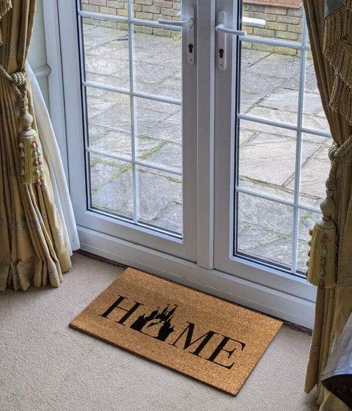 70cm x 40cm DISNEY RANGE Printed Internal Coir Mat, Door Mat Stencilled (Home Cinderella)