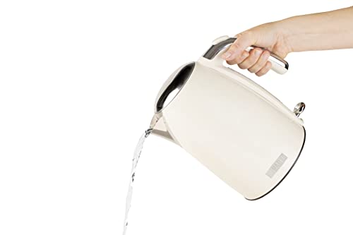 Haden Brighton Cornish Cream Kettle – Jug-Style Electric Fast Boil Kettle - Stainless Steel Body - Boil Dry Protection - Water Window And Scale -