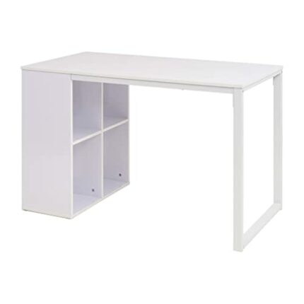 CZDYUF Computer Desk, Chipboard and Steel Frame Writing Table, Office Furniture Oak and White 120x60x75 cm