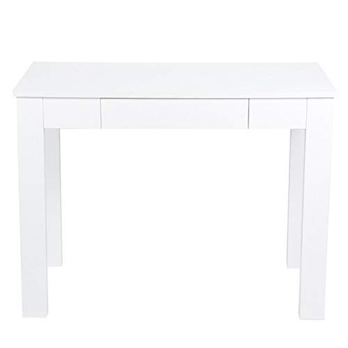 Particle Board Desk Table with Drawer for Home Office Bedroom Living Room Laptops Paperwork White