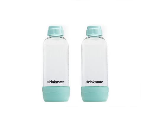 Drinkmate Soda Maker Carbonation Bottles (2 Pack) (0.5L, Arctic Blue)
