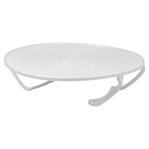 Jazooli Microwave Folding Round Tray Double Tier Plate Dish Bowl Holder Rack Cover Stack Stacker Stand Support Kitchen Cook Organiser Anti-Slip 2