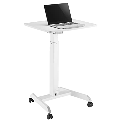 Maclean Laptop Desk Ergonomic Stand Sit Table Height Adjustable Wheels Home Office Portable