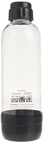 DrinkMate Soda Maker Carbonation Bottles (2 Pack) (1L, Black)