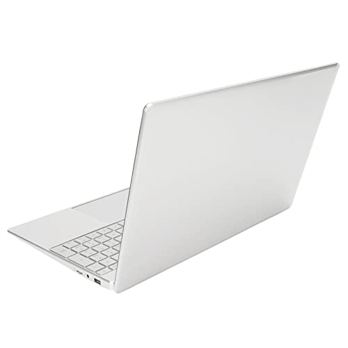 Aeun HD Laptop, UK Plug 15.6in Silver Quad Core 8GB RAM Laptop for Office (8+1TB UK Plug)