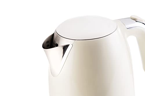 Haden Brighton Cornish Cream Kettle – Jug-Style Electric Fast Boil Kettle - Stainless Steel Body - Boil Dry Protection - Water Window And Scale -