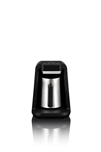 Arzum Okka Rich Automatic Turkish Coffee and Hot Beverage Maker, Velvetiser, Black/Chrome