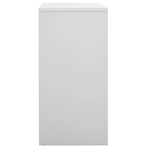 vidaXL 2x Locker Cabinets Home Office School Modern Locker-Style Storage Side Document Cabinet Organiser Cupboard Light Grey Steel
