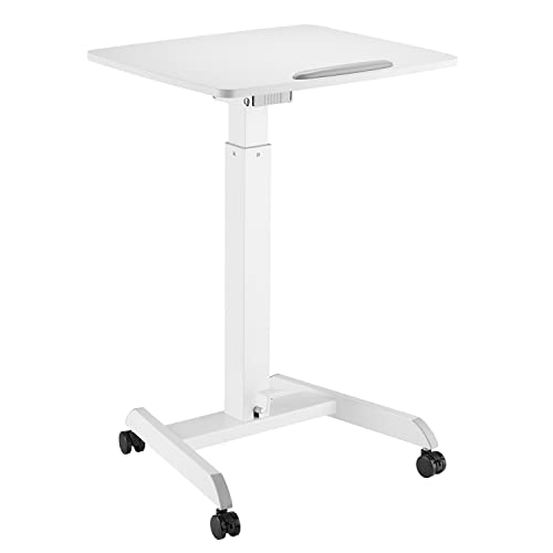 Maclean Laptop Desk Ergonomic Stand Sit Table Height Adjustable Wheels Home Office Portable