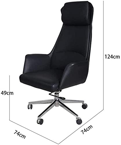 HJW Ergonomic Office Chair Leather Home Computer Chair Office Chair Modern Minimalist Lifting Rotation Armchair,124X74X74Cm
